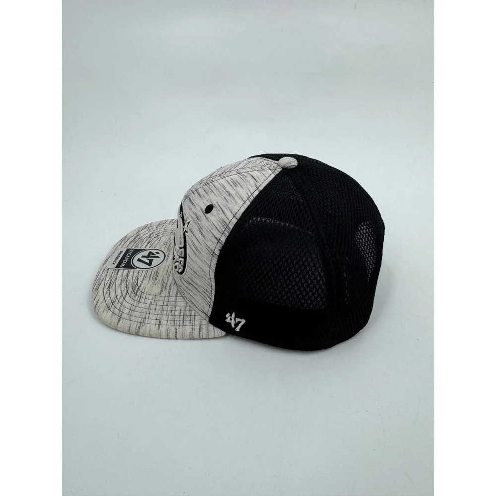 47 Brand Orlando Magic Snapback Hat Mens‎ Black White Space Dye Mesh Trucker Cap